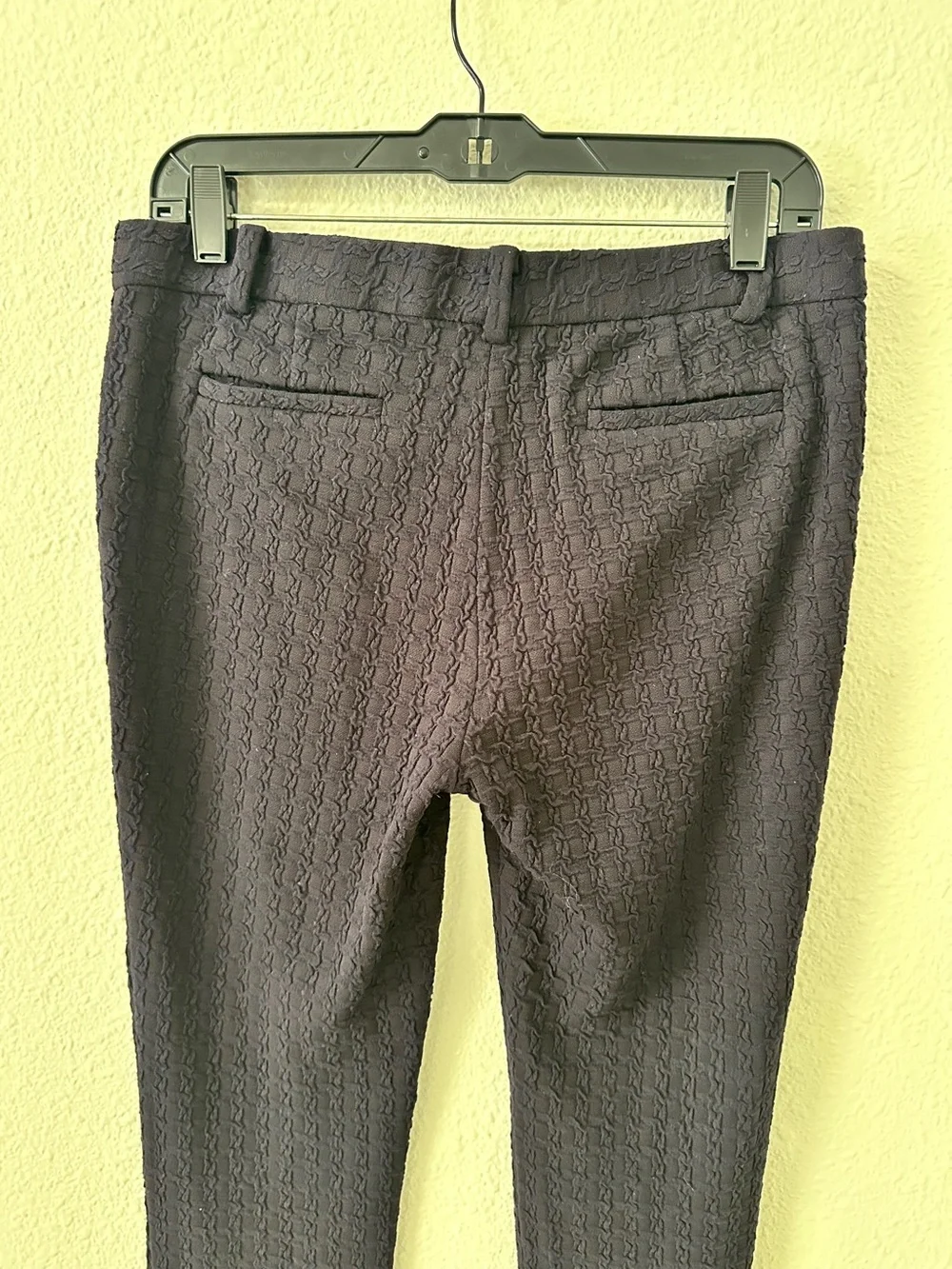 Tory Burch Mid Rise Dark Navy Blue Textured Knit Ankle Pants